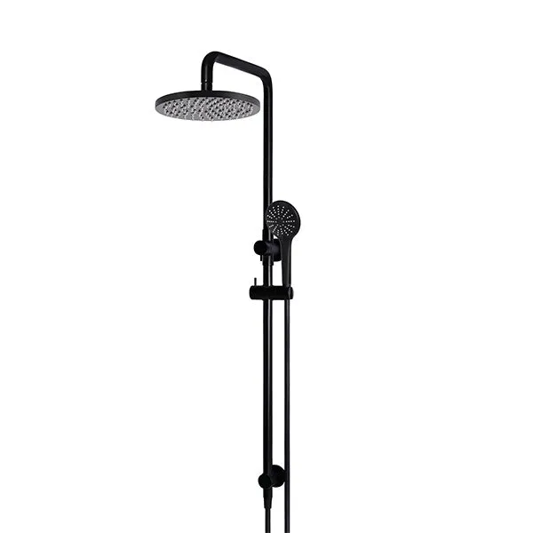 Meir Round Combination Shower Rail 200mm, 3 Function Hand Shower Matte Black
