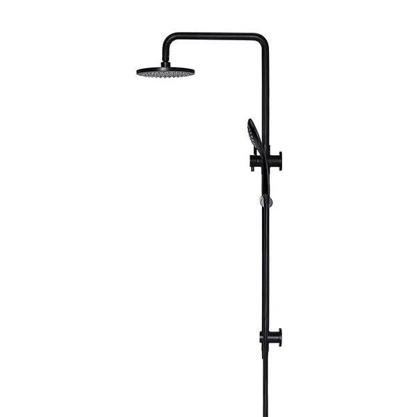 Meir Round Combination Shower Rail 200mm, 3 Function Hand Shower Matte Black
