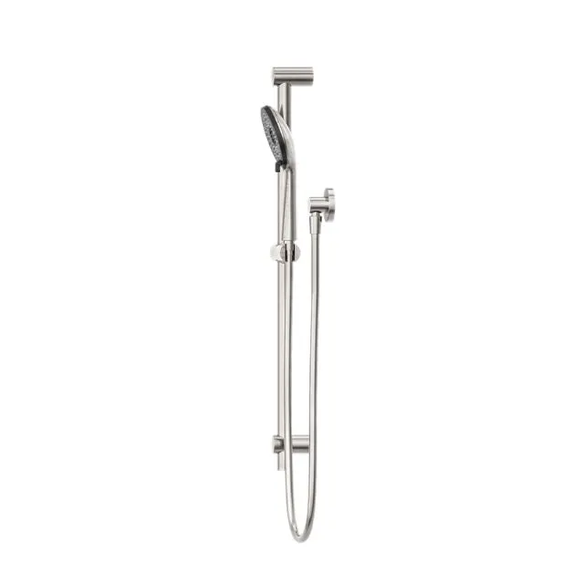 Nero Round Metal Project Shower Rail Brushed Nickel