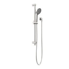 Nero Round Metal Project Shower Rail Brushed Nickel