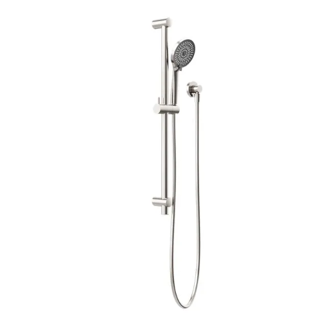 Nero Round Metal Project Shower Rail Brushed Nickel