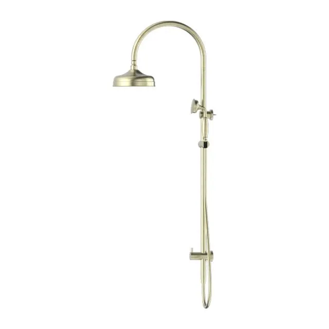 Nero York Twin Shower With Metal Hand Shower Aged Brass