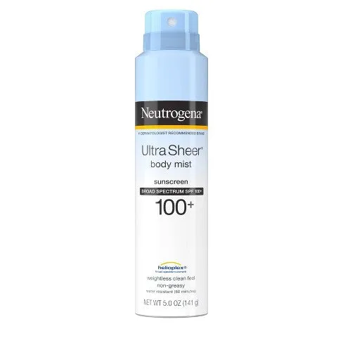 Neutrogena Ultra Sheer Body Mist Sunscreen, SPF 100 , 5 Fl Oz