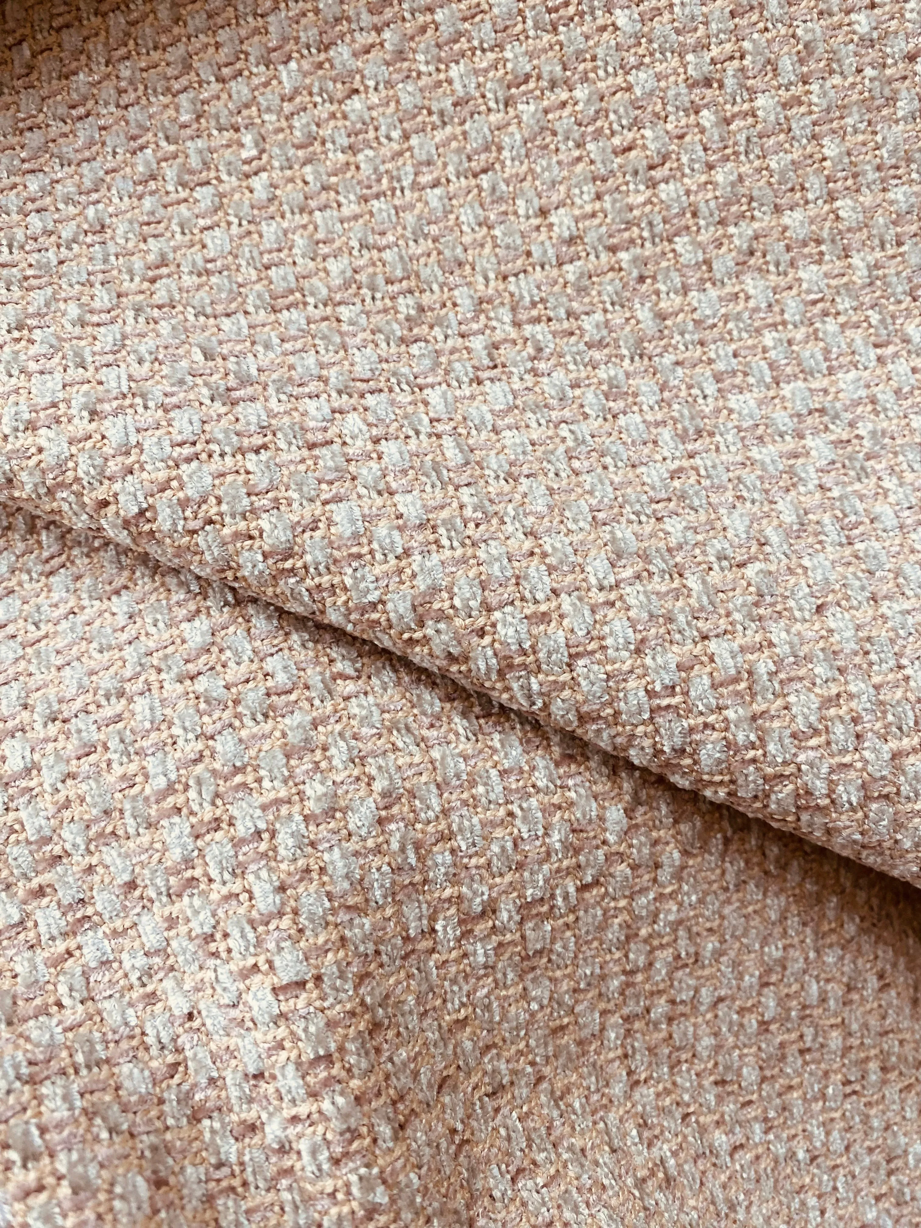 NEW Count Contesse Tweed Chenille Upholstery & Drapery Fabric - Blush Pink
