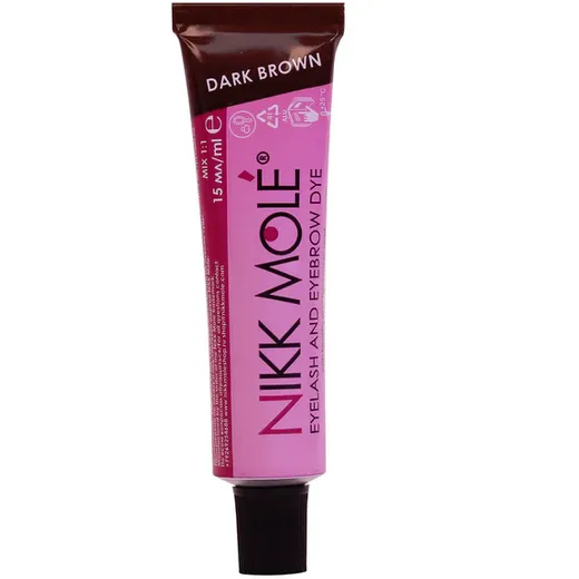 Nikk Mole Permanent Dye For Eyelashes & Brows - Dark Brown 15ml