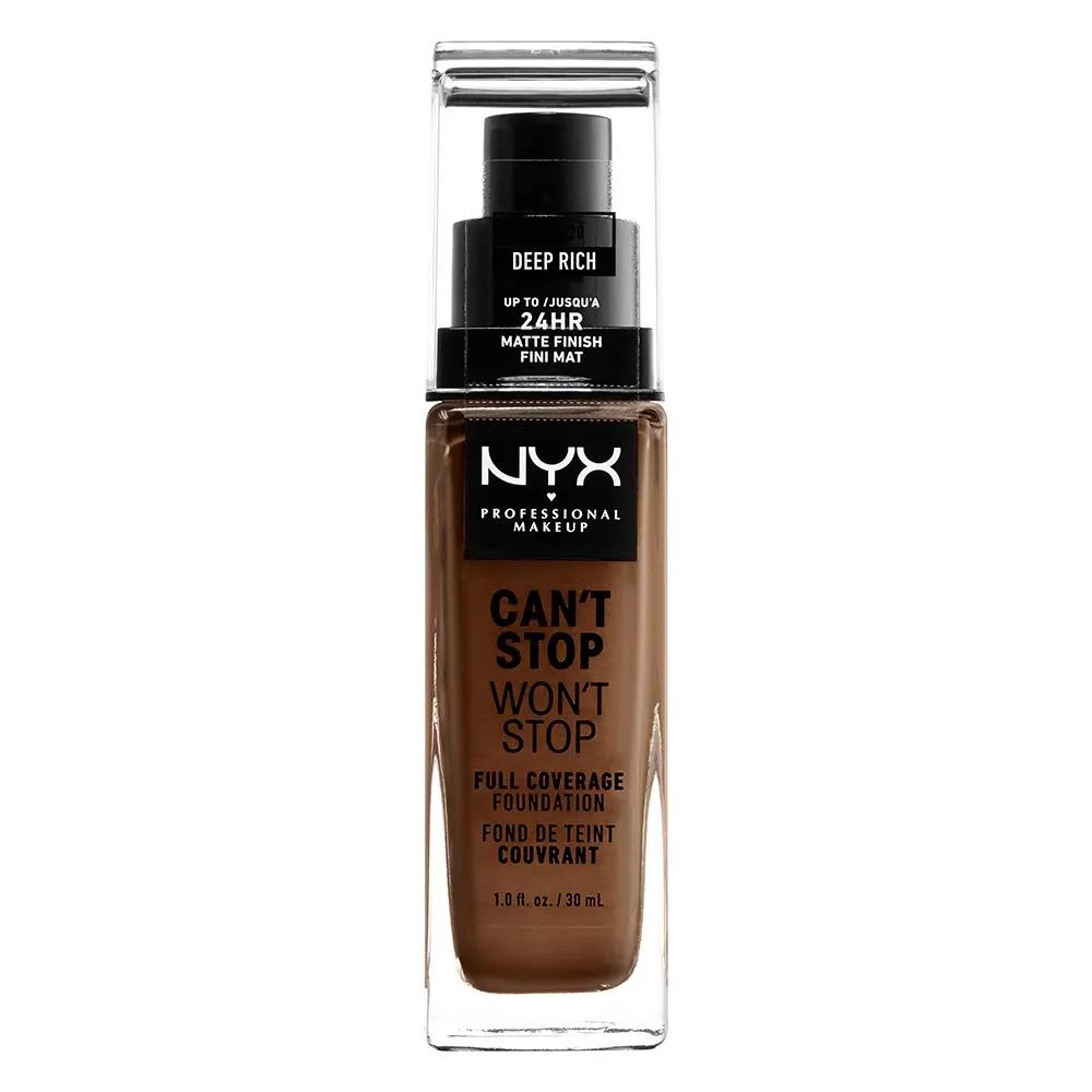 NYX - Can't Stop Won't Stop 24HR Full Coverage Foundation Deep Rich - 1 fl oz (30 ml)