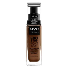 NYX - Can't Stop Won't Stop 24HR Full Coverage Foundation Deep Rich - 1 fl oz (30 ml)