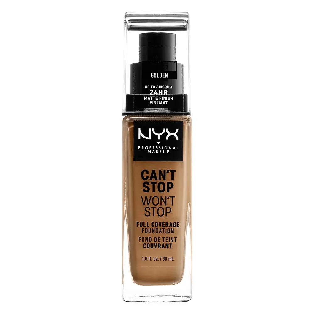 NYX - Can't Stop Won't Stop 24HR Full Coverage Foundation Golden - 1 fl oz (30 ml)