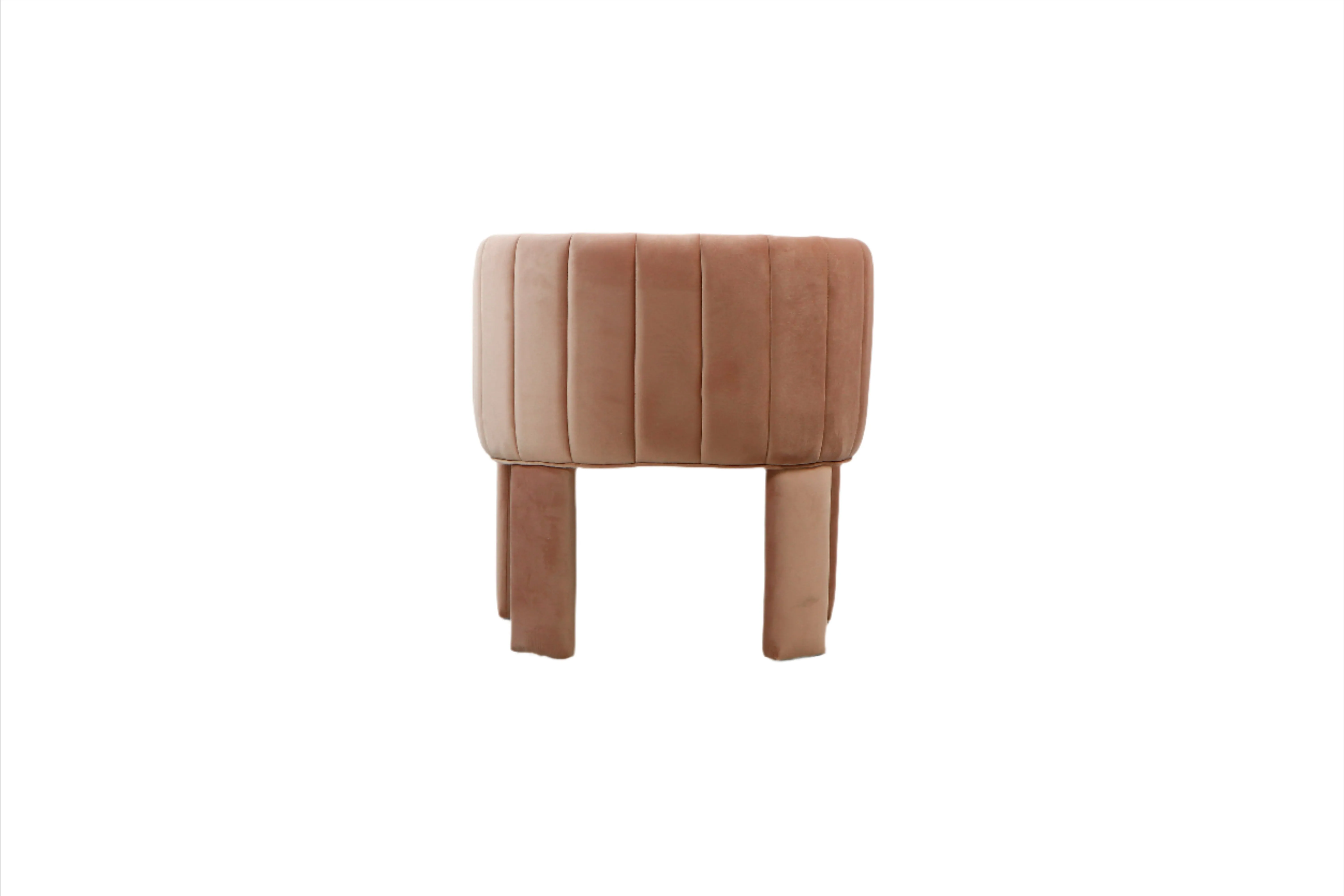 Olivia Channel Tufted Barrel Armchair Accent Chair in Blush