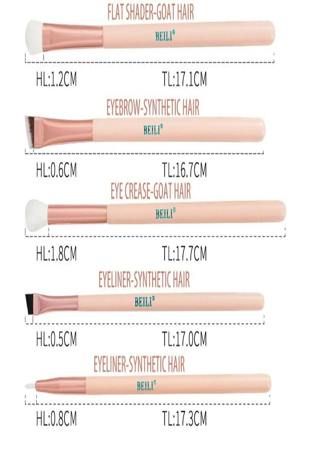 Pink Rose Gold Blending Makeup brush Set - 15 Pack