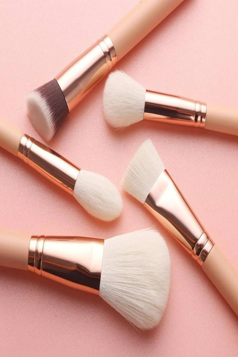 Pink Rose Gold Blending Makeup brush Set - 15 Pack