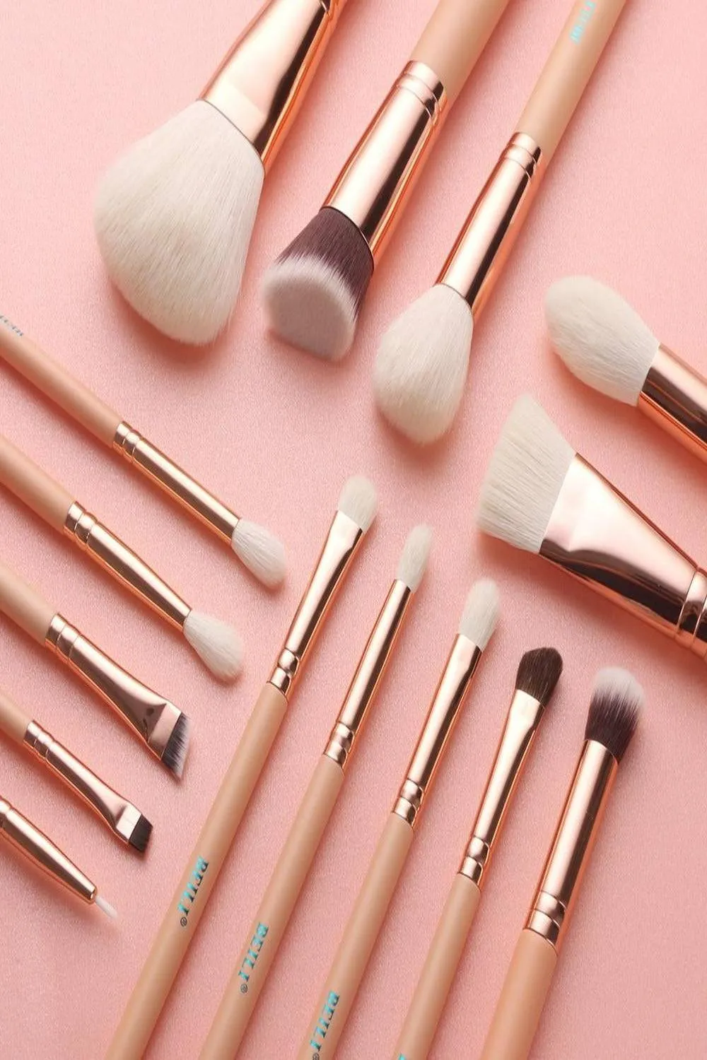 Pink Rose Gold Blending Makeup brush Set - 15 Pack