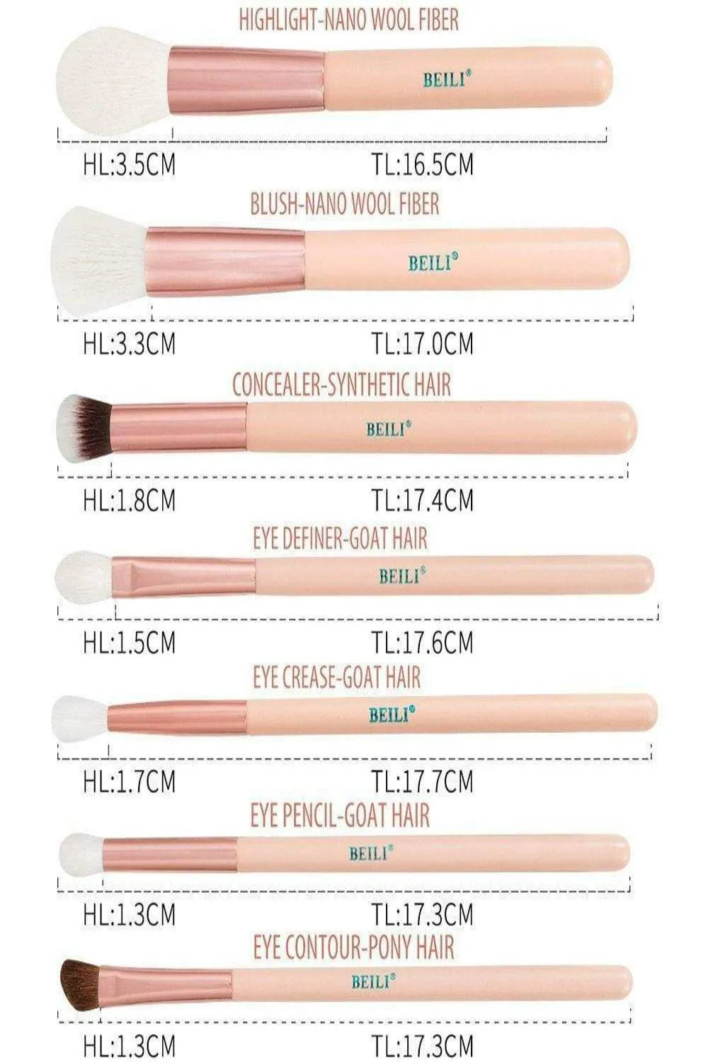 Pink Rose Gold Blending Makeup brush Set - 15 Pack