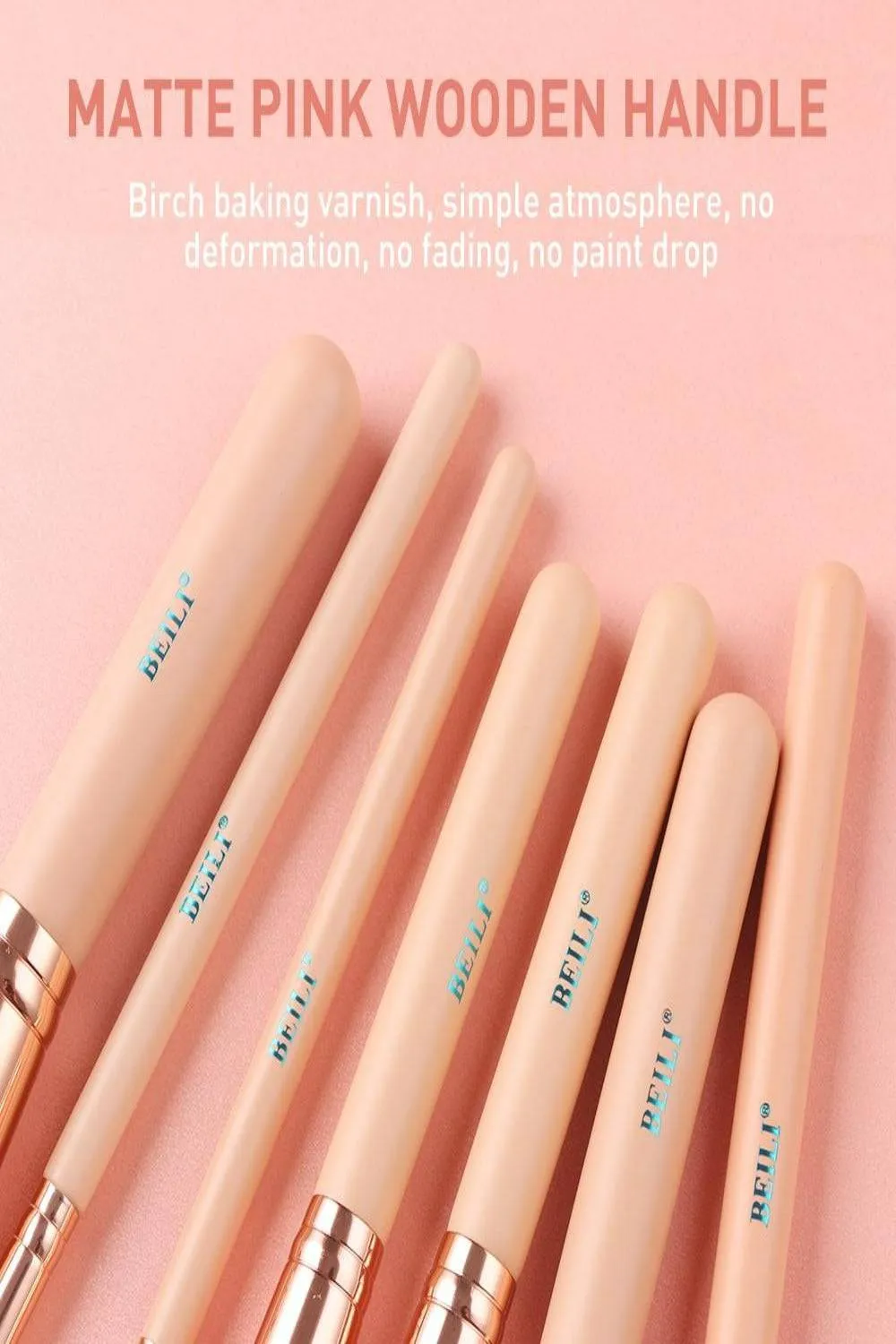 Pink Rose Gold Blending Makeup brush Set - 15 Pack