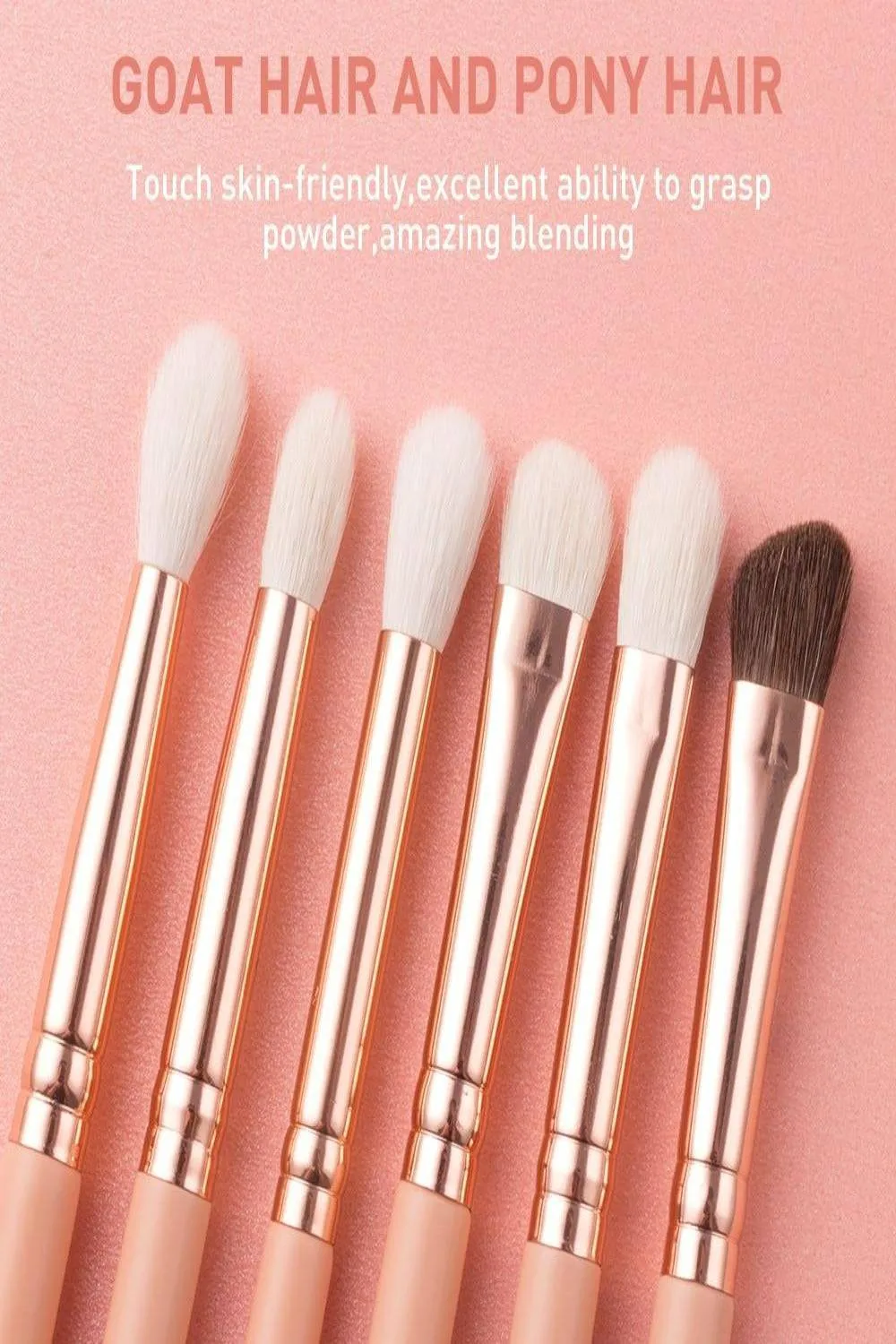 Pink Rose Gold Blending Makeup brush Set - 15 Pack
