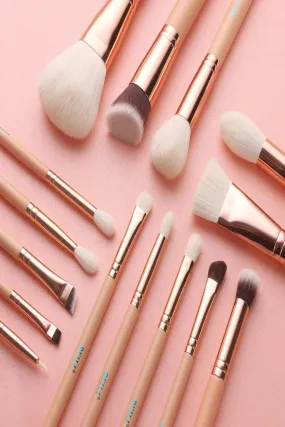 Pink Rose Gold Blending Makeup brush Set - 15 Pack