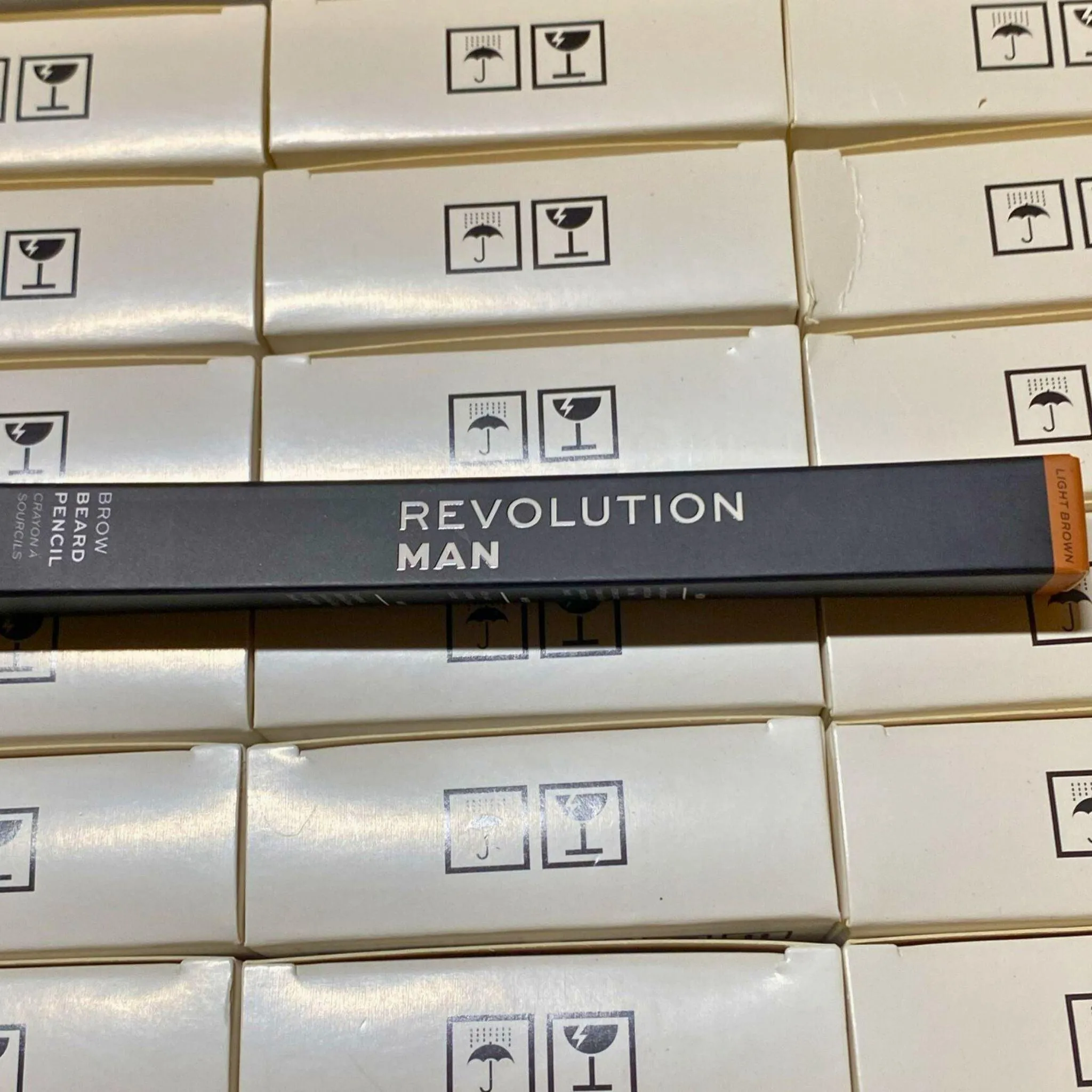 Revolution MAN Brow Beard Pencil 0.003OZ Light Brown (30 Pcs Lot)