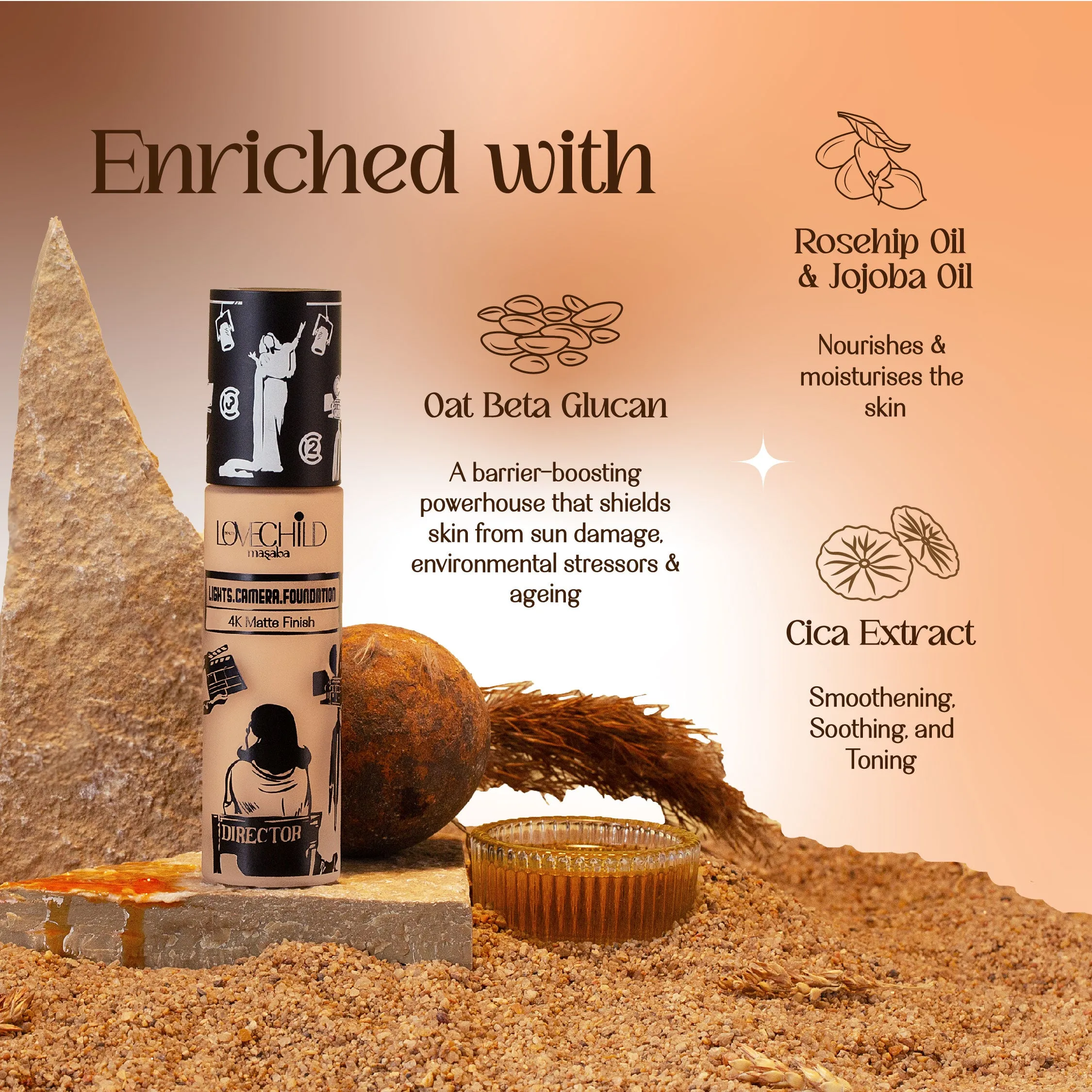 Soft Nude Dahhling- Lights Camera Foundation  4K Matte Finish