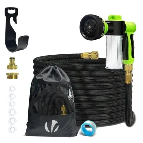 VOUNOT Flexible Garden Hose 50FT, 8 Modes with Soap Dispenser Black